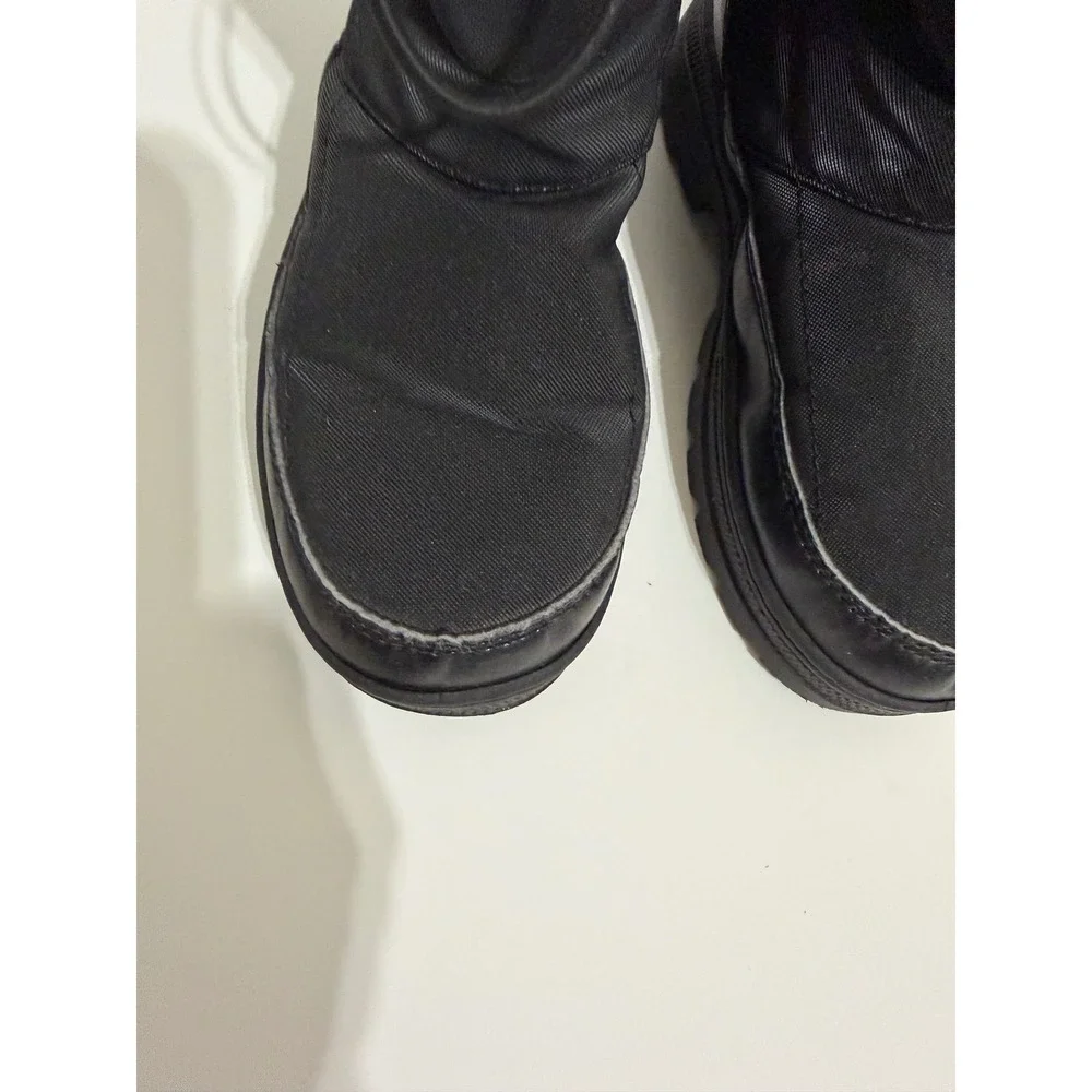 Northside Kids Size 2 Black Quilted Nylon Winter Snow Boots Faux Fur Lined